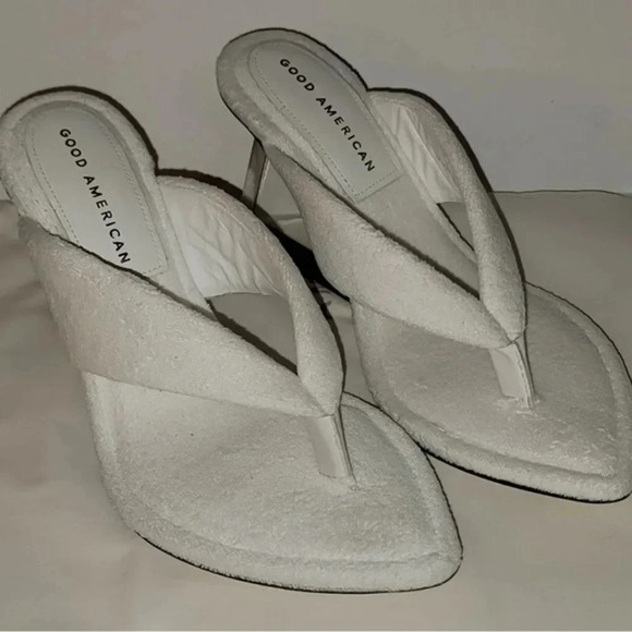 GOOD AMERICAN NWT TERRY WEDGE WHITE S 10 1/2 - Picture 1 of 6